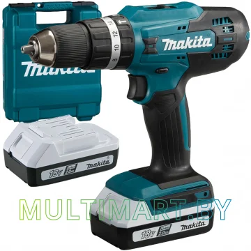 Ударная дрель-шуруповерт Makita HP488DWAE (с 2-мя АКБ, кейс)
